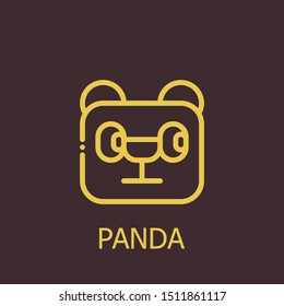Outline panda vector icon. Panda illustration for web, mobile apps, design. Panda vector symbol.