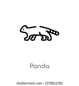 outline panda vector icon. isolated black simple line element illustration from animals concept. editable vector stroke panda icon on white background