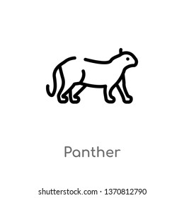 outline panther vector icon. isolated black simple line element illustration from animals concept. editable vector stroke panther icon on white background