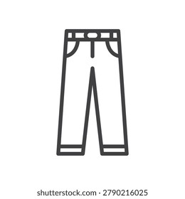 Outline pants icon isolated flat style design vector illustration on white background.