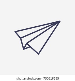 Outline paper airplane icon illustration vector symbol