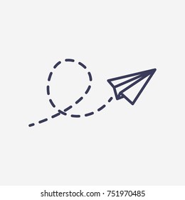 Outline paper airplane icon illustration vector symbol