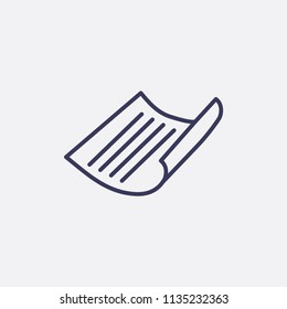 Outline paper icon illustration,vector sheet sign symbol