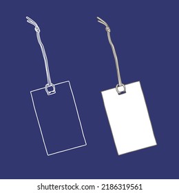 Etiqueta de papel de esquema con paro de cadena. Plantilla de etiqueta vacía para su diseño.