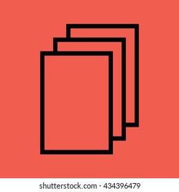 Outline paper note icon. Document vector illustration