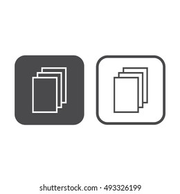 Outline paper note icon. Gray and white