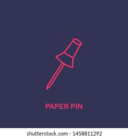 Outline paper pin icon.paper pin vector illustration. Symbol for web and mobile