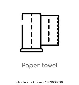 outline paper towel vector icon. isolated black simple line element illustration from hygiene concept. editable vector stroke paper towel icon on white background