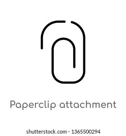 outline paperclip attachment vector icon. isolated black simple line element illustration from miscellaneous concept. editable vector stroke paperclip attachment icon on white background