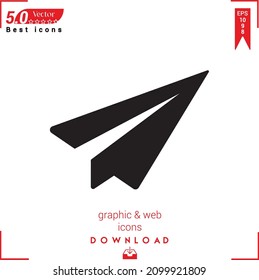 Outline paper-plane Icon. paper-plane icon vector isolated on white background. Graphic design, material-design, Best sellers 2022 icons, mobile application, UI UX design, EPS 10 format vector