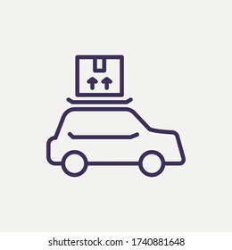 Umreihenweise Paketzustellung Symbol.Paketzustellung Vektorbild. Symbol für Web und mobil