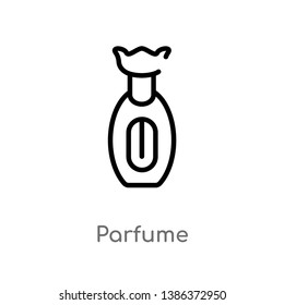 outline parfume vector icon. isolated black simple line element illustration from fashion concept. editable vector stroke parfume icon on white background