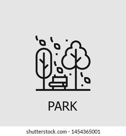 Outline park vector icon. Park illustration for web, mobile apps, design. Park vector symbol.