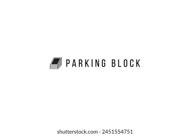 outline parking block icon logo illustration for company, business and branding. 