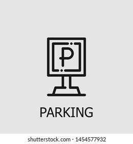 Outline parking vector icon. Parking illustration for web, mobile apps, design. Parking vector symbol.