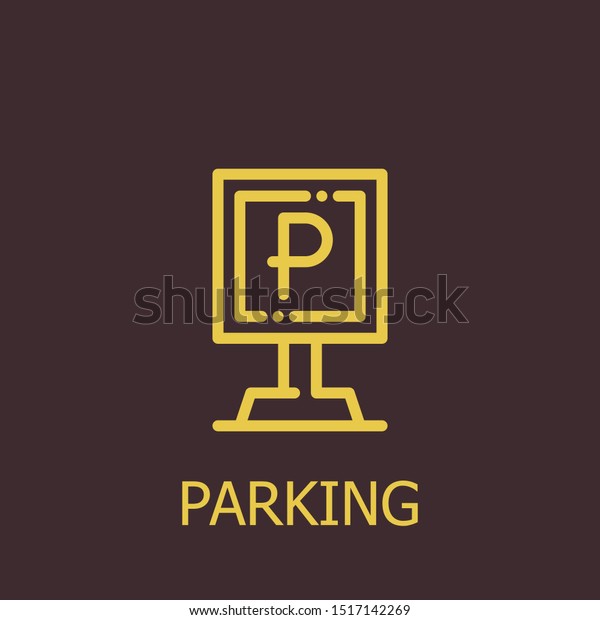 Outline parking vector\
icon. Parking illustration for web, mobile apps, design. Parking\
vector symbol.
