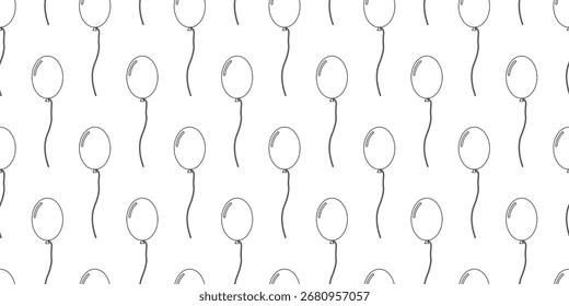 outline party balloon seamless pattern