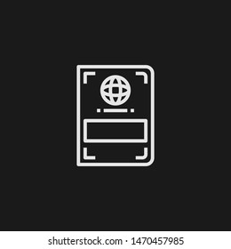 Outline passport vector icon. Passport illustration for web, mobile apps, design. Passport vector symbol.