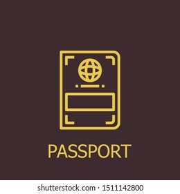 Outline passport vector icon. Passport illustration for web, mobile apps, design. Passport vector symbol.