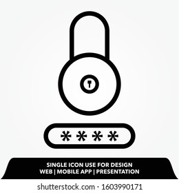 Outline password lock line icon.password lock vector illustration.