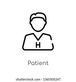 outline patient vector icon. isolated black simple line element illustration from medical concept. editable vector stroke patient icon on white background