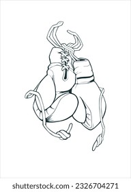 Outline pattern of boxing gloves vector