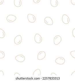 Outline pattern with eggs. Seamless simple vector pattern with eggs