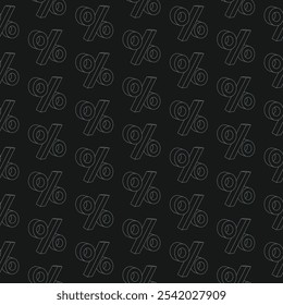 Fondo de porcentaje de patrón de contorno negro