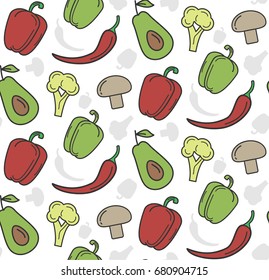 Outline pattern with  vegetables