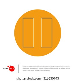 Outline Pause icon, Vector Illustration, Flat pictogram icon