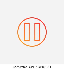 Outline pause icon.gradient illustration isolated vector sign symbol