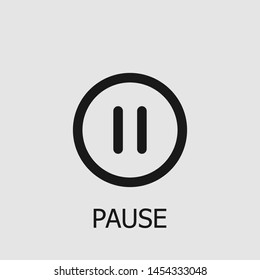 Outline pause vector icon. Pause illustration for web, mobile apps, design. Pause vector symbol.