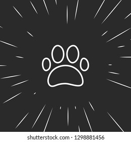 Outline paw icon illustration isolated vector sign symbol