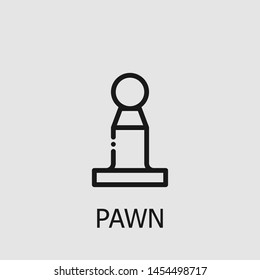 Outline pawn vector icon. Pawn illustration for web, mobile apps, design. Pawn vector symbol.