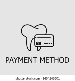 Outline payment method vector icon. Payment method illustration for web, mobile apps, design. Payment method vector symbol.