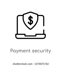 outline payment security vector icon. isolated black simple line element illustration from e-commerce and payment concept. editable vector stroke payment security icon on white background