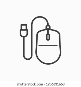 Outline pc mouse icon. Pc mouse vector illustration. Symbol for web and mobile