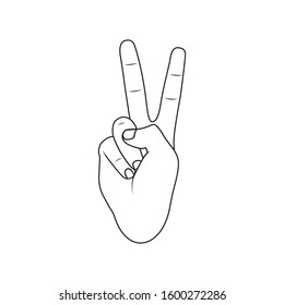 Hand Peace Outline Flat Images, Stock Photos & Vectors | Shutterstock