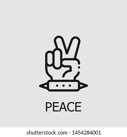 Outline peace vector icon. Peace illustration for web, mobile apps, design. Peace vector symbol.