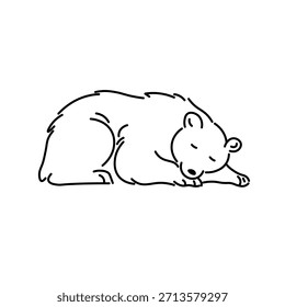 El contorno de un oso dormido pacífico