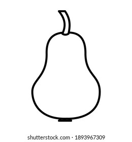 Outline pear isolated on white background. Coloring page.