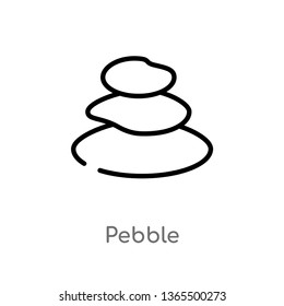 outline pebble vector icon. isolated black simple line element illustration from miscellaneous concept. editable vector stroke pebble icon on white background