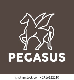 Outline Pegasus Logo Vector Illustration