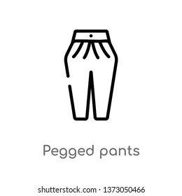 outline pegged pants vector icon. isolated black simple line element illustration from clothes concept. editable vector stroke pegged pants icon on white background
