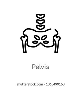 outline pelvis vector icon. isolated black simple line element illustration from medical concept. editable vector stroke pelvis icon on white background