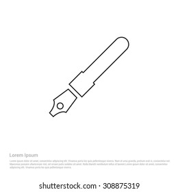 Outline Pen Icon, Vector Illustration, Flat pictogram icon
