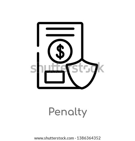 outline penalty vector icon. isolated black simple line element illustration from gdpr concept. editable vector stroke penalty icon on white background