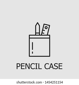 Outline pencil case vector icon. Pencil case illustration for web, mobile apps, design. Pencil case vector symbol.