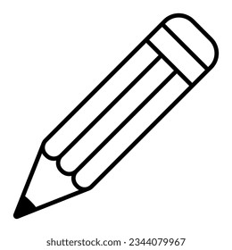 Outline Pencil with eraser icon symbol. Vector illustration