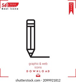 Outline pencil Icon. pencil icon vector isolated on white background. Graphic design, material-design, Best sellers 2022 icons, mobile application, UI UX design, EPS 10 format vector